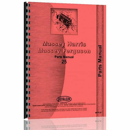 AFTERMARKET Parts Manual Fits Massey Harris 25 RAP78838